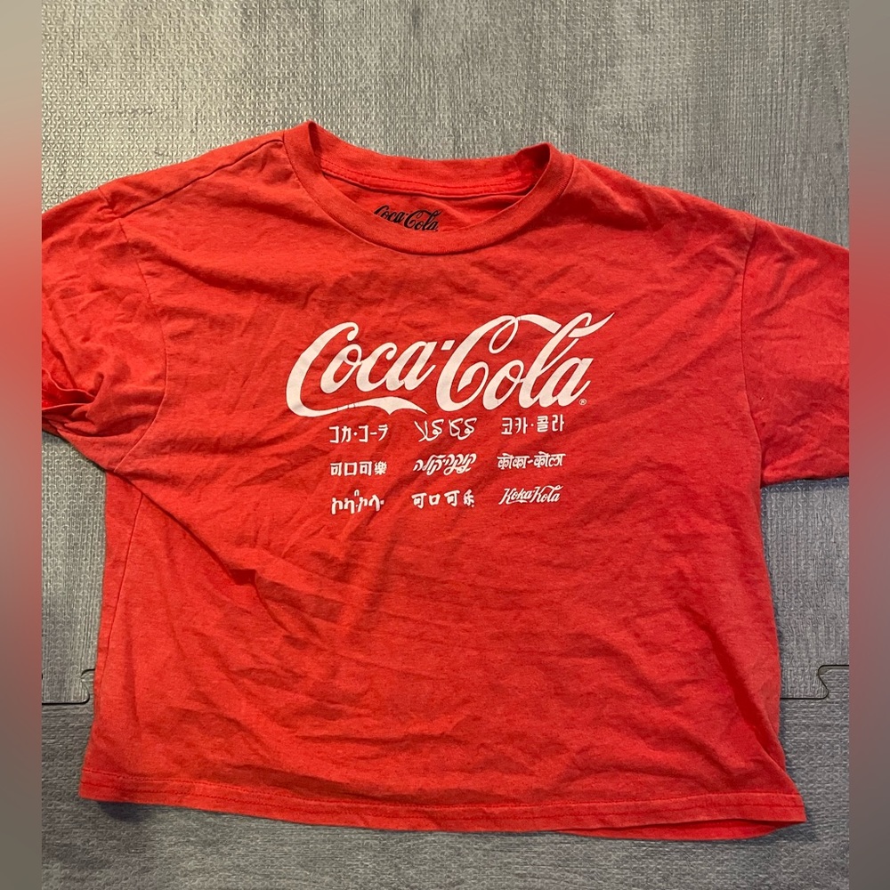 Coca-Cola Coca Cola Red Foreign Language Logo Tee Size Small - Women.